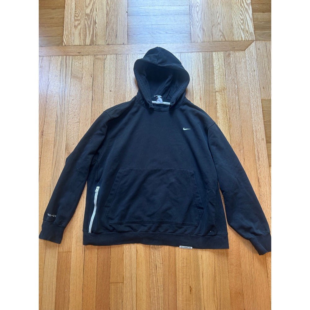 Nike Standard Issue Dri-FIT Hoodie Mens XXL Black Pullover Sweatshirt Zip Pocket